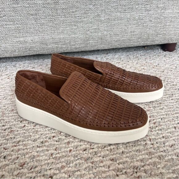 VINCE Stafford Womens Woven Leather Platform Slip On Sneakers - Picture 7 of 15
